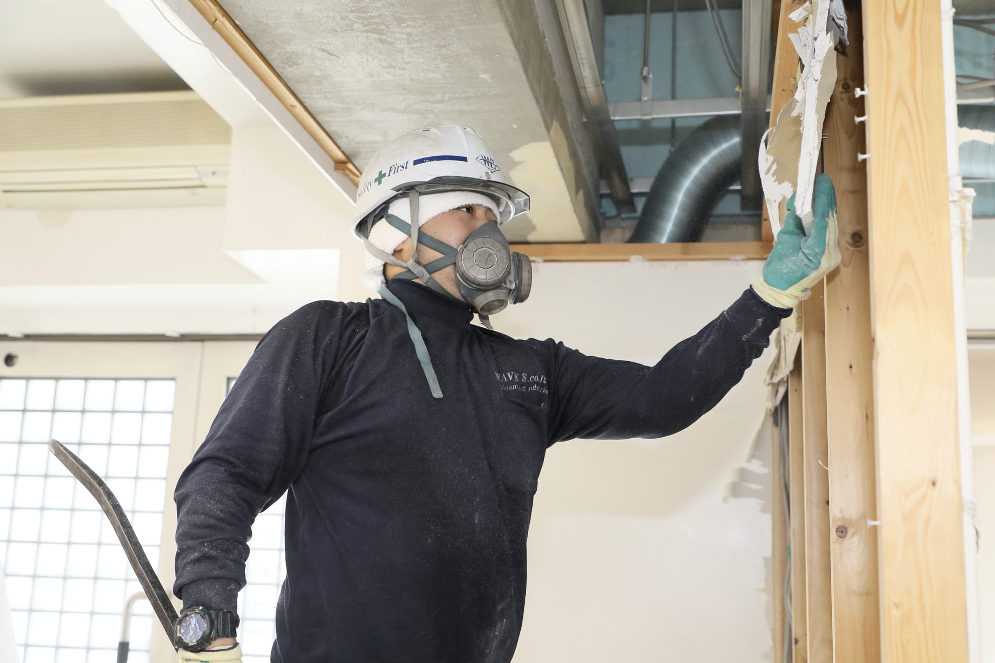 アスベスト調査の様子