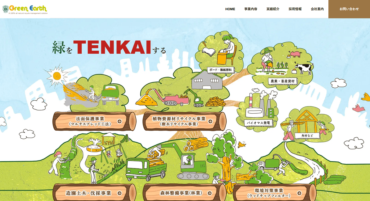 株式会社グリーンアースの公式サイトスクリーンショット