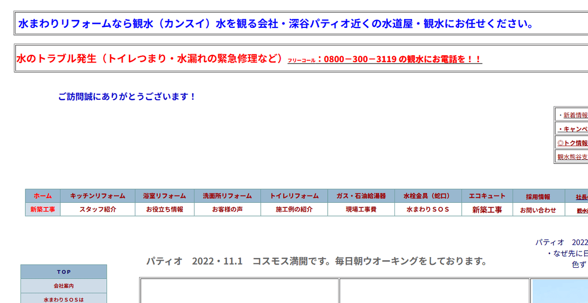 株式会社観水の公式サイトスクリーンショット