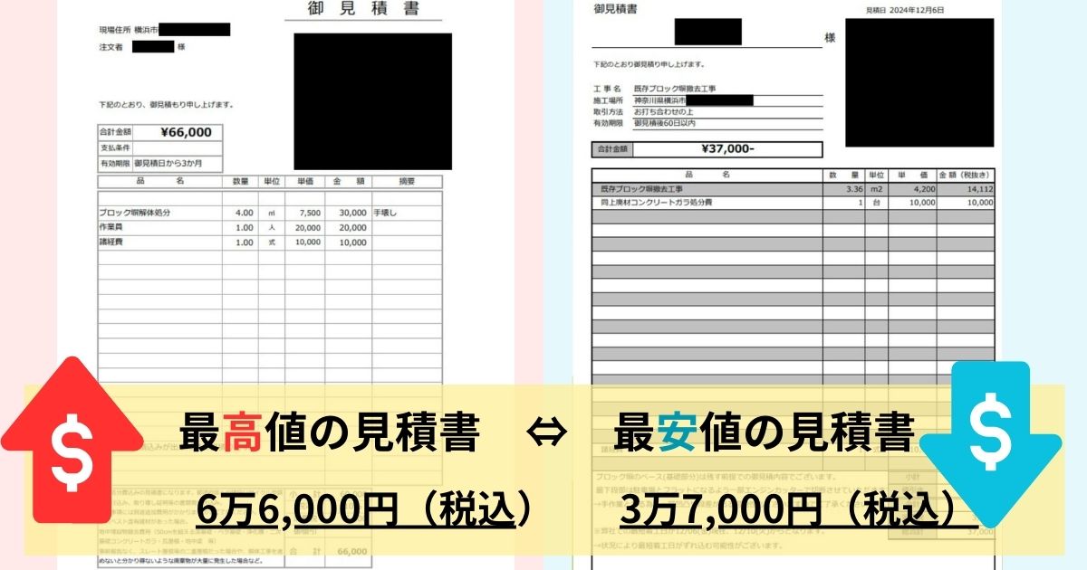 複数業者から見積りを取る【解体費用削減の王道手段】｜相見積りの実例