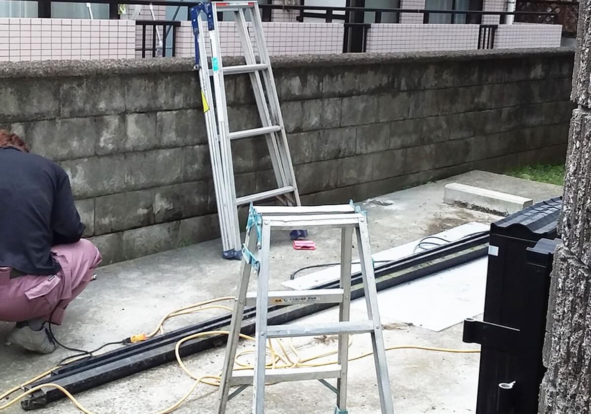 支柱（基礎）を切断する