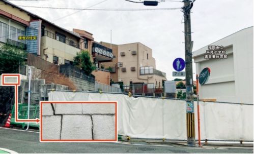 解体工事で既存杭を引き抜いたことで、建物に被害が起きた事例