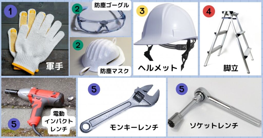 物置解体に使う道具