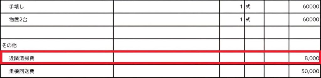 水道代を含んだ見積書