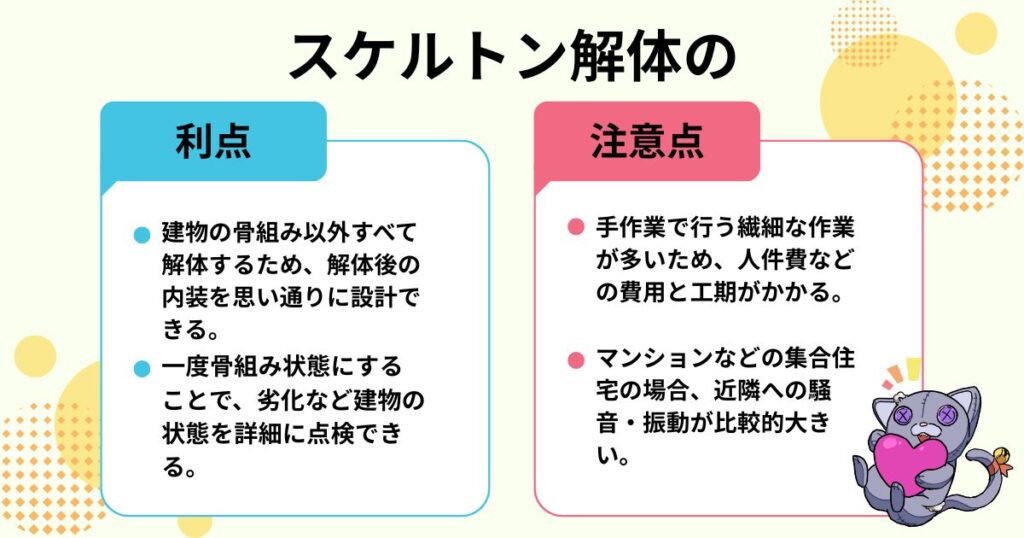 スケルトン解体の利点と注意点まとめ表