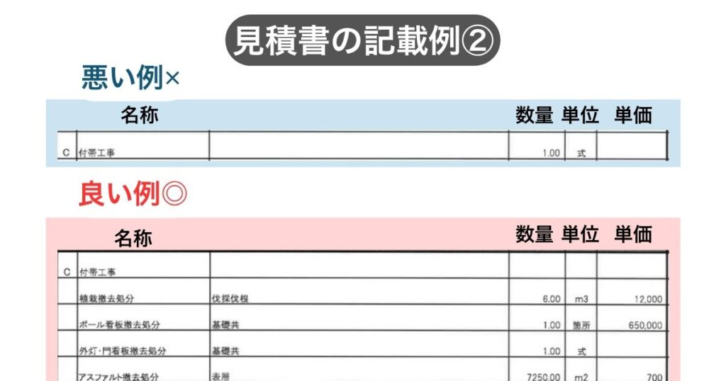 見積書の記載例②