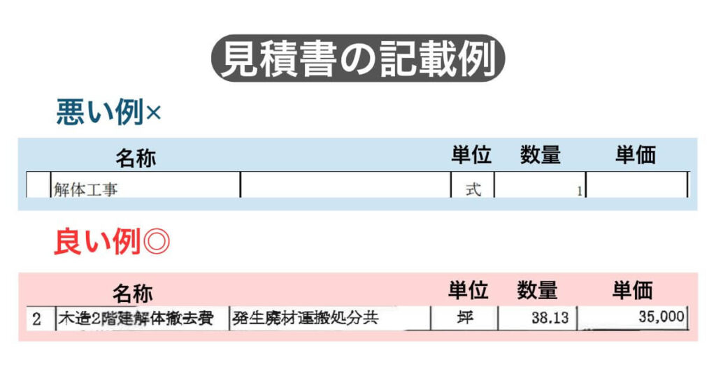 見積書の良い例・悪い例