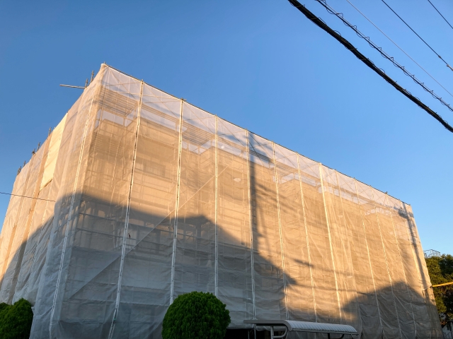 建物解体の養生