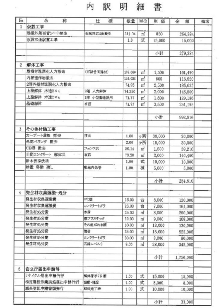 B社（総額400万円）の見積書