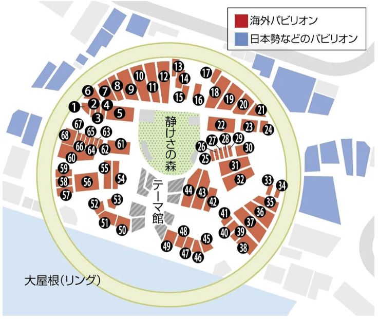 海外パビリオンの配置図