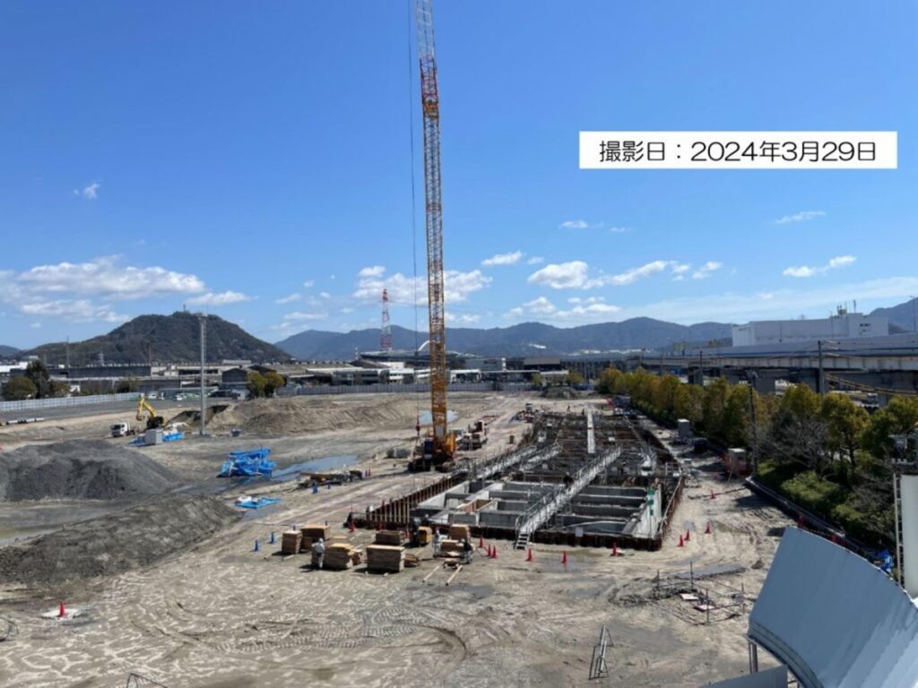 リニューアル工事中の広島競輪場（2024年3月時点）