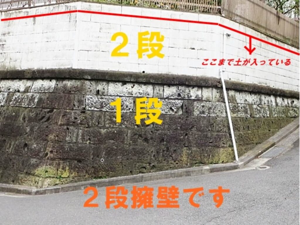 二段擁壁の画像