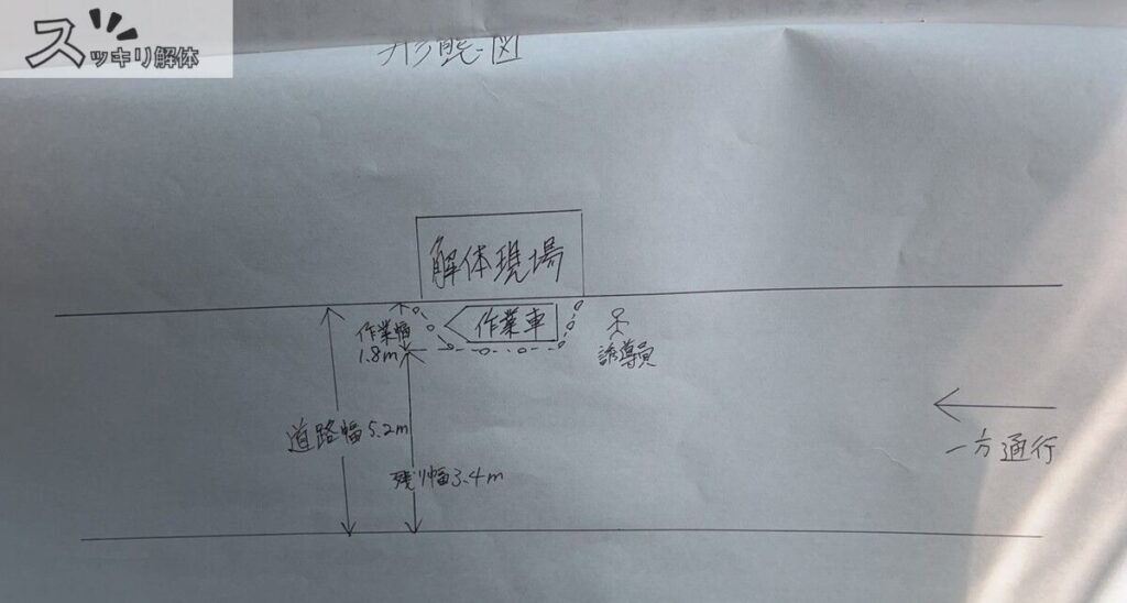 道路使用状況図の手書き例02